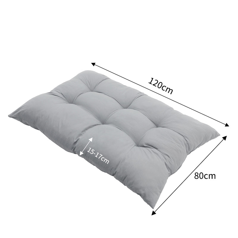 Breeins Weather-Resistant Grey Tufted Cushion