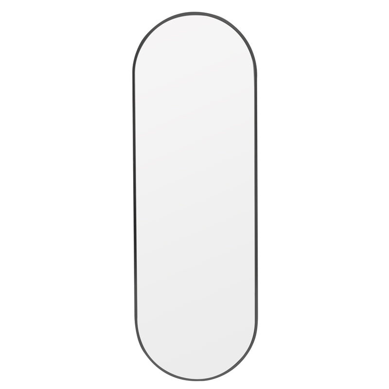 Livingandhome Modern Oval Metal Full Length Wall Mirror Black