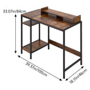 Livingandhome Office Desk with Three-Tier Storage