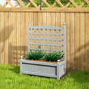 Outsunny Raised Garden Bed with Trellis Garden Planters Indoor Grey
