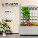 Outsunny Raised Garden Bed with Trellis Garden Planters Indoor Grey