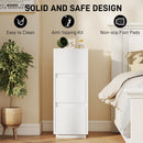 HOMCOM Slim Bedside Table, Bedside Cabinet with Open Shelf and 2 Drawers