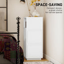 HOMCOM Slim Bedside Table, Bedside Cabinet with Open Shelf and 2 Drawers