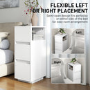HOMCOM Slim Bedside Table, Bedside Cabinet with Open Shelf and 2 Drawers