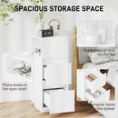 HOMCOM Slim Bedside Table, Bedside Cabinet with Open Shelf and 2 Drawers