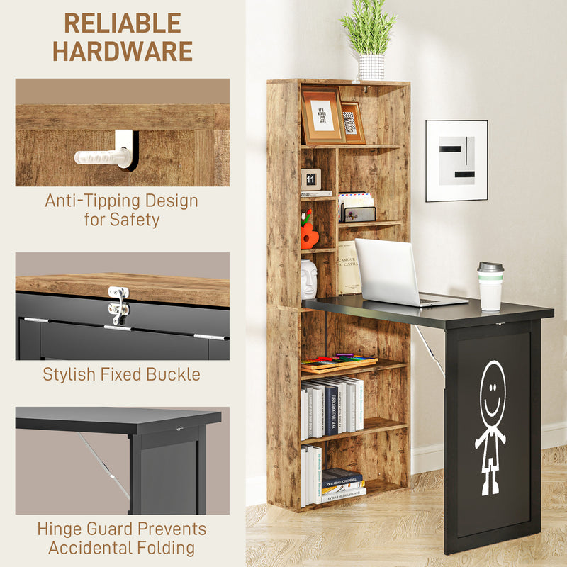 HOMCOM Convertible Desk with Blackboard Multi-function Workstation
