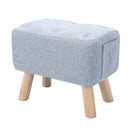 Livingandhome Linen Upholstered Ottoman Footstool with Pocket
