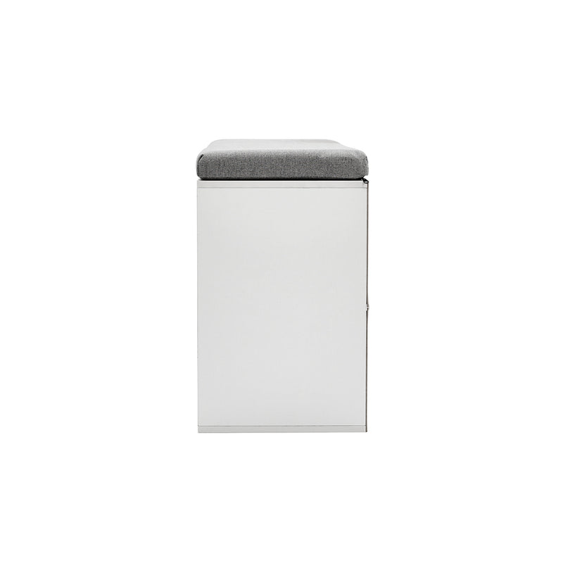 Livingandhome White Padded Shoe Storage Bench