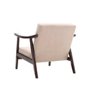 Livingandhome Beige Fabric Accent Chair with Wooden Frame