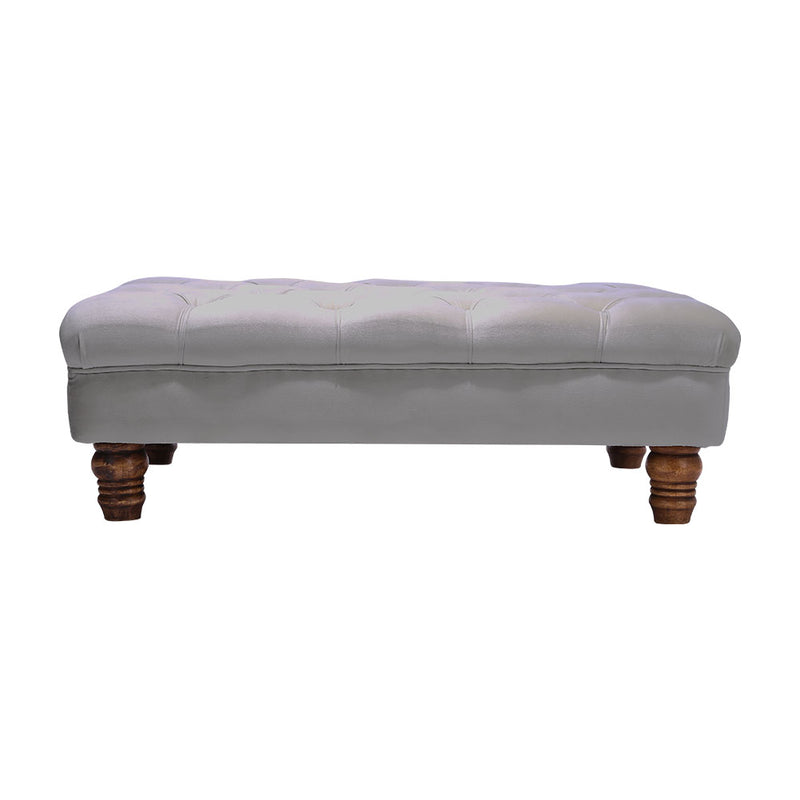 Livingandhome Rectangular Velvet Footstool