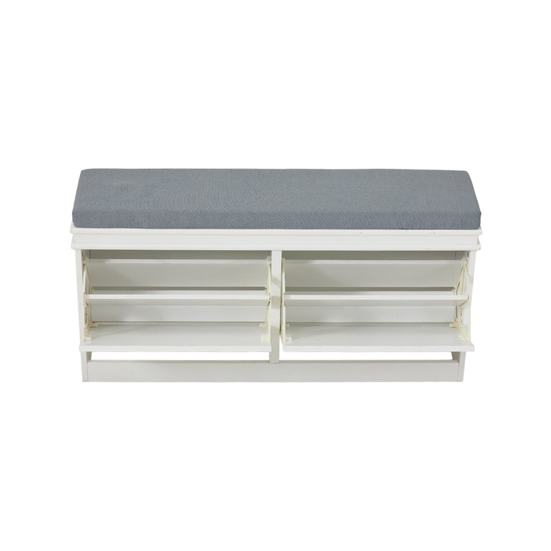 Livingandhome Shoe Storage Bench with Flip-Drawers
