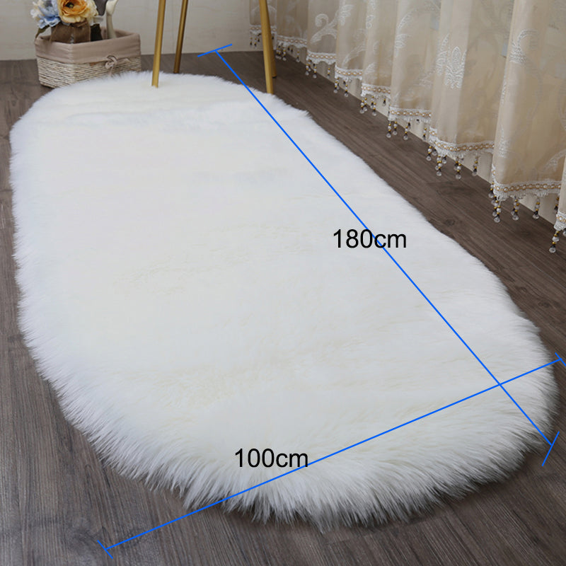 Lifeideas Oval Super Soft Shaggy Area Rug White