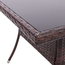 Garden Sanctuary Garden Wicker Tempered Glass Table with Parasol Hole