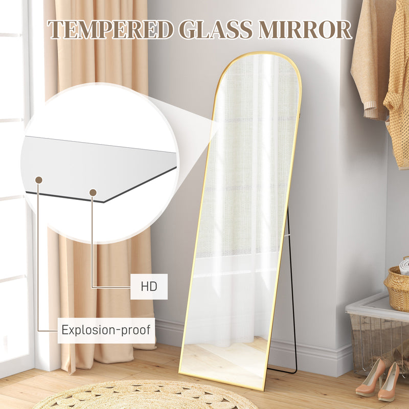 HOMCOM Full Length Mirror with Aluminium Alloy Frame Hanging or Leaning