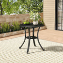 Breeins Cast Aluminum Patio Dining Table with Umbrella Hole