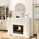 HOMCOM Arched Window Wall Mirror For Living Room Bedroom, 91x60cm, White
