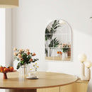 HOMCOM Arched Window Wall Mirror For Living Room Bedroom, 91x60cm, White