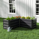 Breeins Outdoor Metal L-Shaped Raised Garden Bed