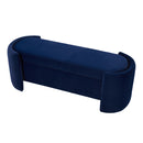Livingandhome Blue Upholstered Storage Seat Bench