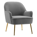 Livingandhome Contemporary Upholstered Comfy Armchair with Gold-Plated Feet