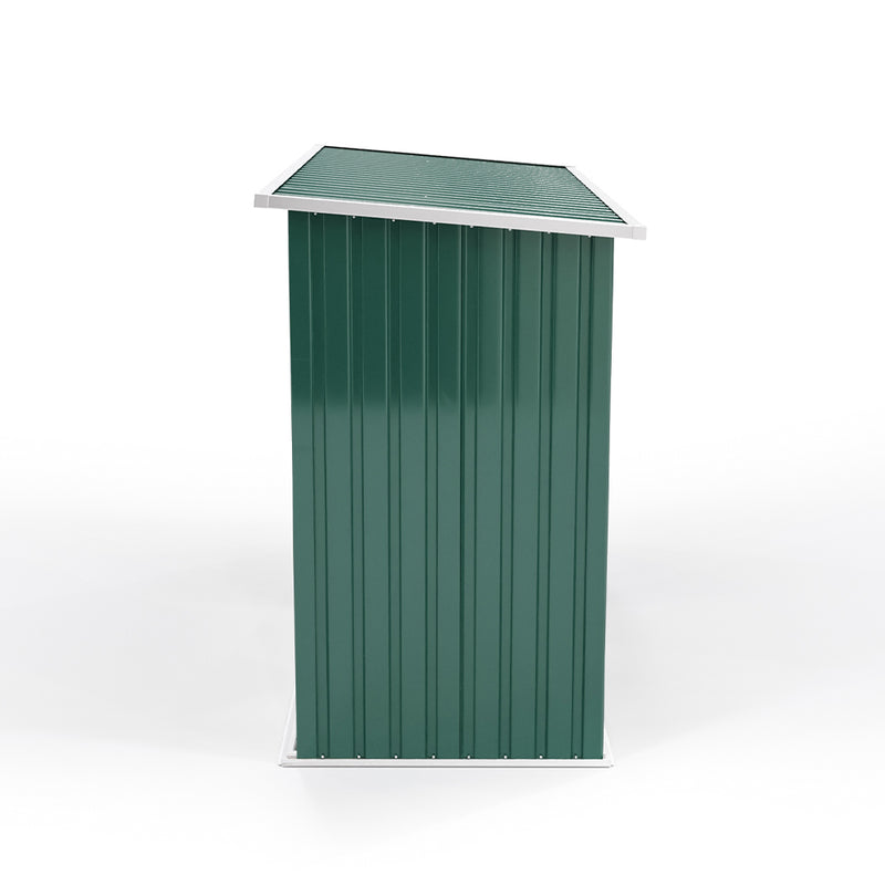 Garden Sanctuary Steel Outdoor Garden Storage Shed with Log Stacking Rack
