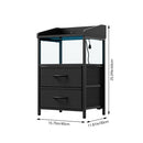 Black Bedside Table With Charging Station And LED Lights