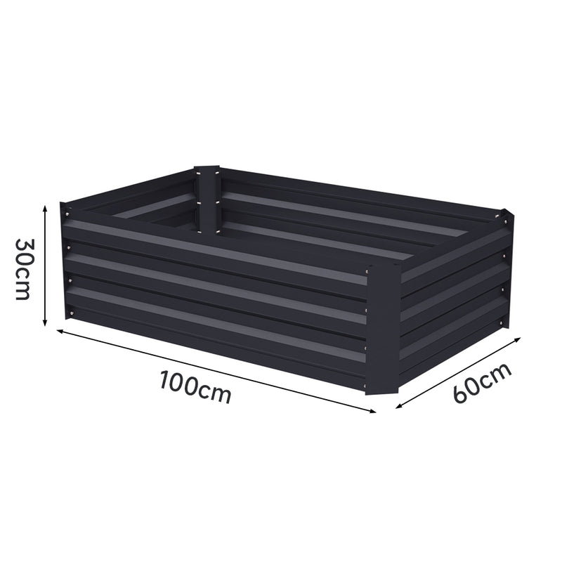 Livingandhome Galvanized Steel Raised Garden Bed Planter Box