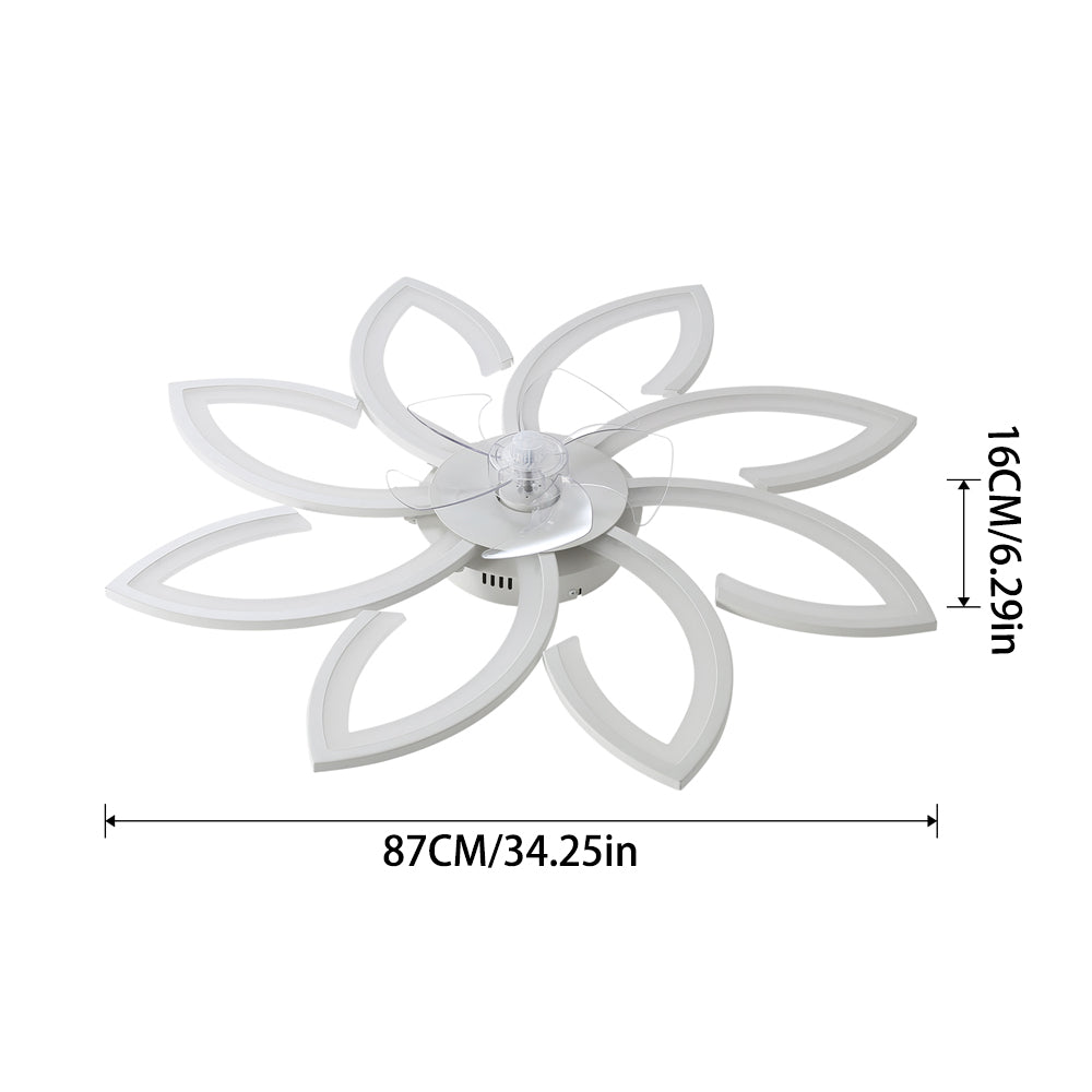 Fan Flower Shape Cottonfy UK Stylish Flower Shape LED Ceiling Fan