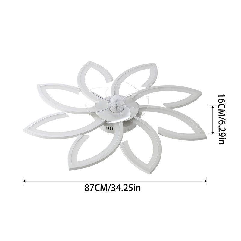 Cottonfy UK Stylish Flower Shape LED Ceiling Fan