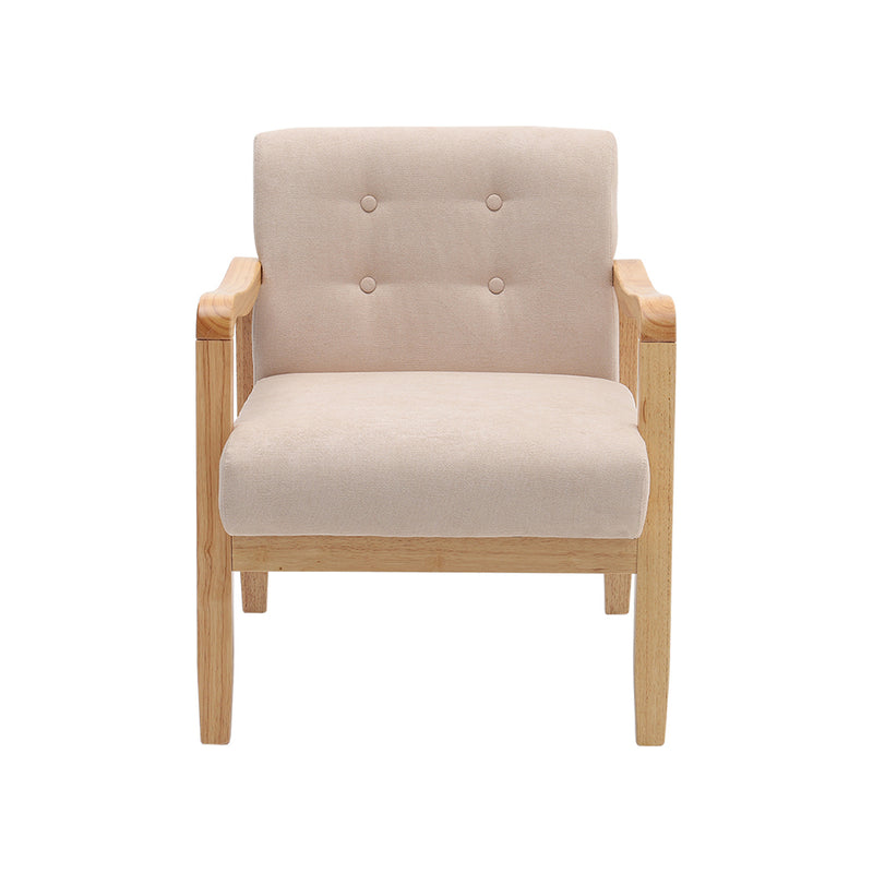 Livingandhome Minimalist Wooden Frame Accent Armchair