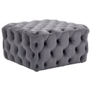 Livingandhome Vintage Square Velvet Buttoned Footrest