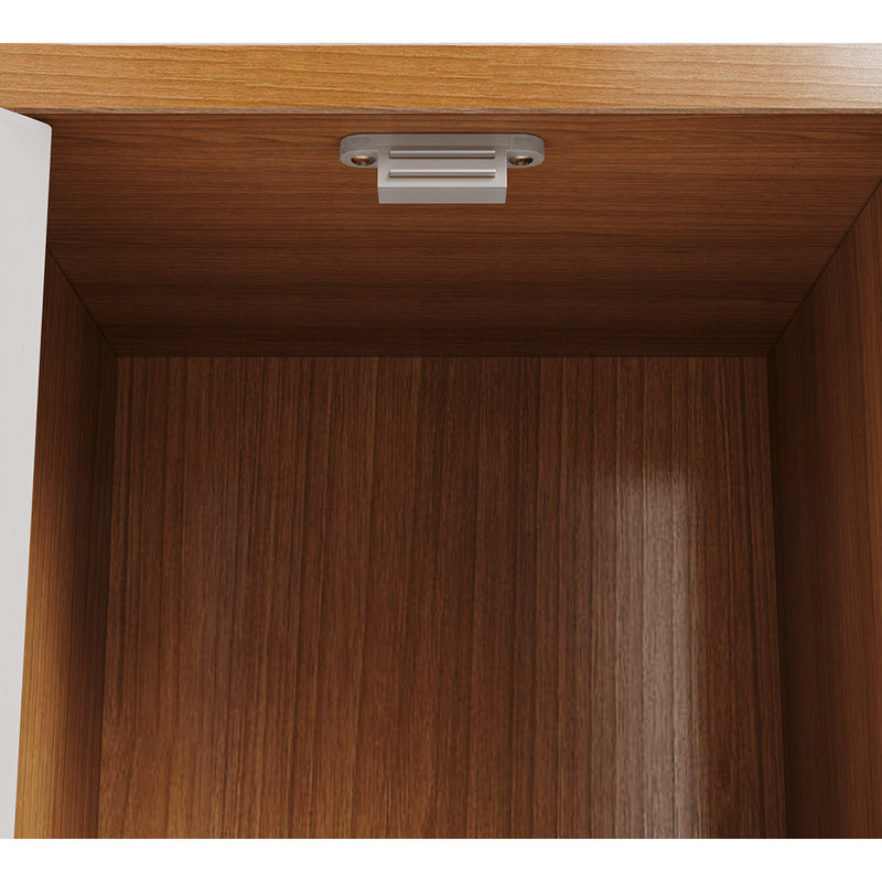 Livingandhome Wooden Bookcase Storage Cabinet with Doors and Open Shelf