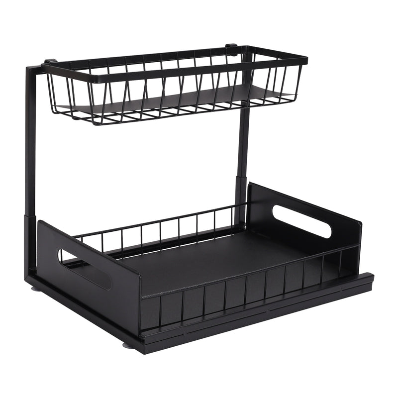 Lifeideas Black Carbon Steel Cabinet Rack