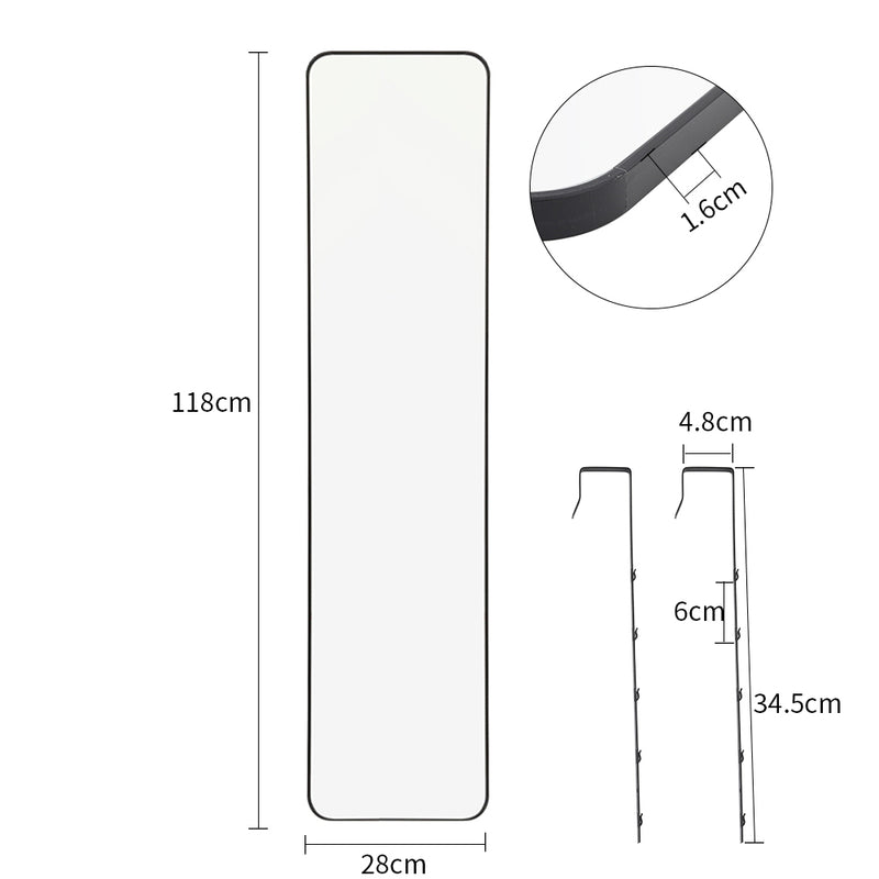Livingandhome Full Length Mirror with Rounded Corners Door Hanging