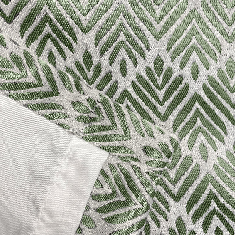 Enhanced Living Aspen Green Chevron Pattern Eyelet Thermal Noise Reducing Room Darkening Curtains - Pair