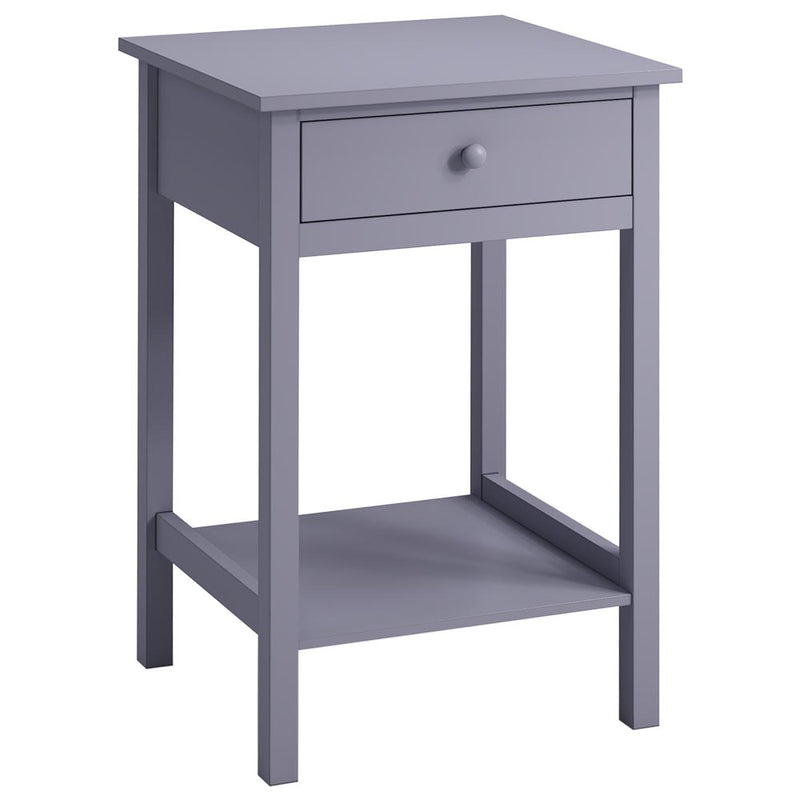 Livingandhome Side Table with Single Drawer and Round Solid Wood Handle