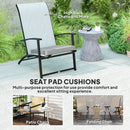Outsunny 45 x 45cm Replacement Garden Seat Cushion Pad with Ties, Light Grey