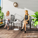 Outsunny 45 x 45cm Replacement Garden Seat Cushion Pad with Ties, Light Grey