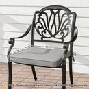 Outsunny 45 x 45cm Replacement Garden Seat Cushion Pad with Ties, Light Grey