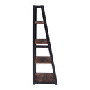 Livingandhome 5-Tier Industrial Wooden Open Shelf Ladder Bookcase