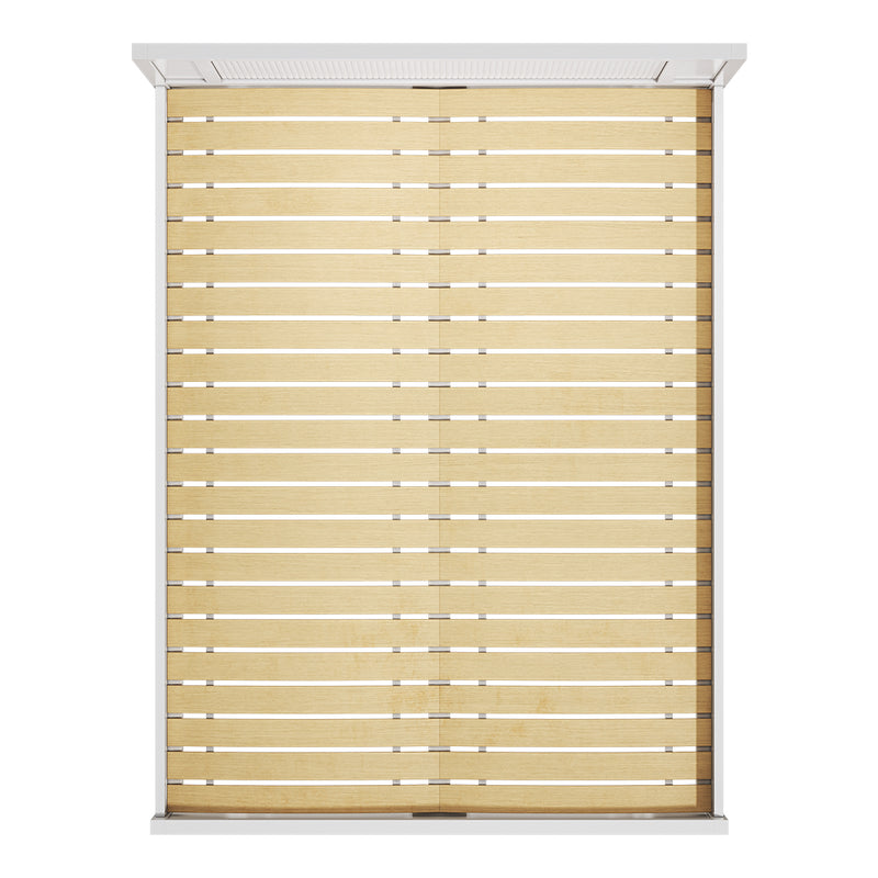 Livingandhome White Slatted Wooden Bed Frame