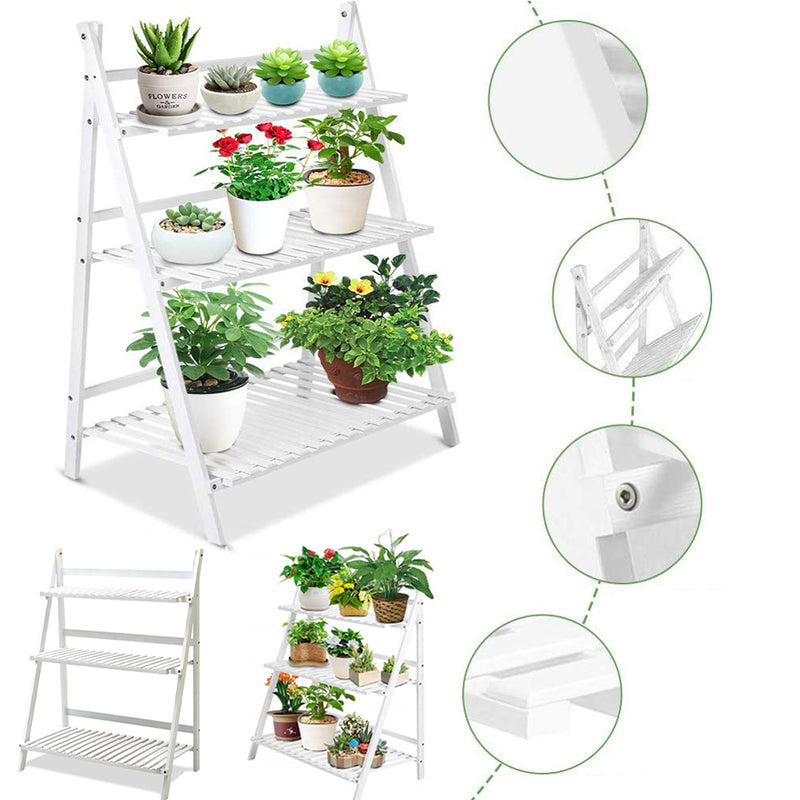 Lifeideas Compact Folding Wooden Display Shelf