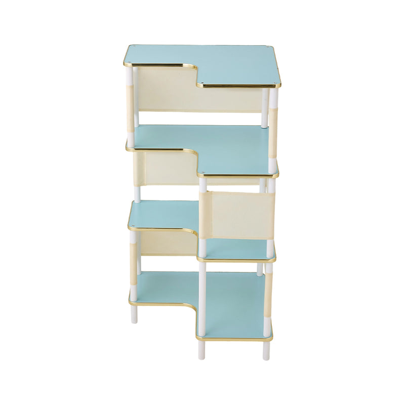 Livingandhome 4-Tier L-Shaped Corner Bookshelf