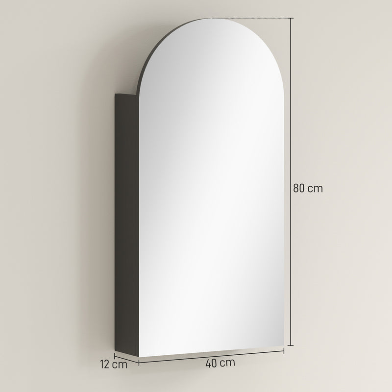 HOMCOM Bathroom Mirror Cabinet with Adjustable Glass Shelves