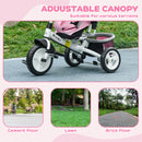 HOMCOM 6 In 1 Kids Trike, Stroller With Parent Handle