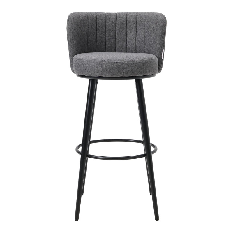 Livingandhome Pair of Modern Linen Bar Chairs