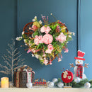 Lifeideas Rustic Assorted Flowers Heart-shaped Wreath Wedding Decoration