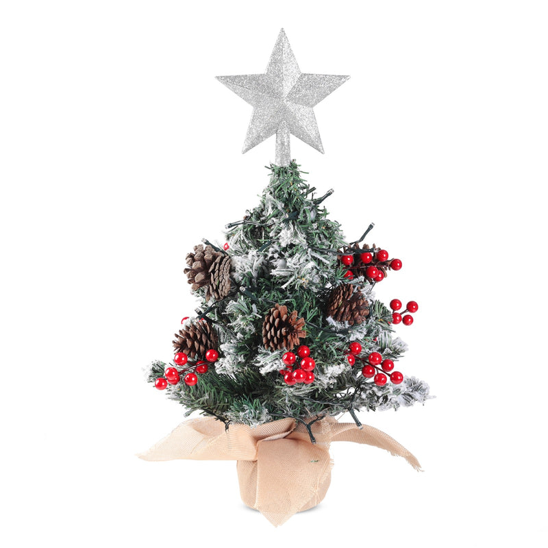 Lifeideas Mini Pre Lit Tabletop DIY Christmas Tree with Star Topper