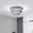 Livingandhome Modern Double-tiers Round Crystal LED Ceiling Light