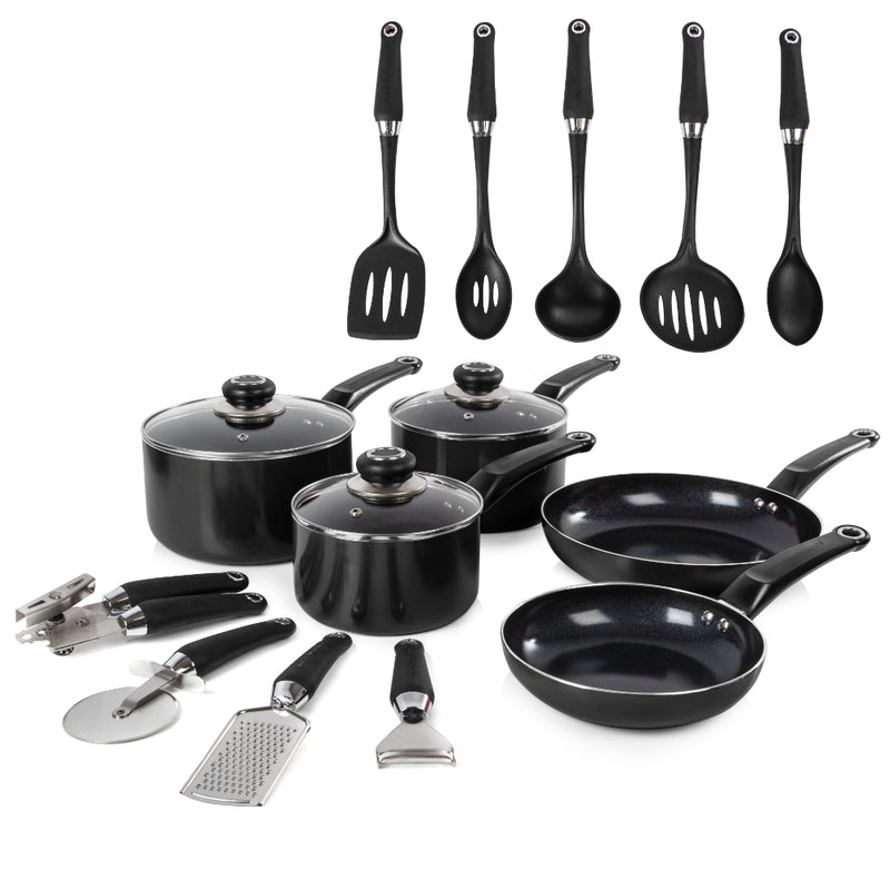 Morphy Richards Equip 14 Piece Pan & Tools Set  - Black